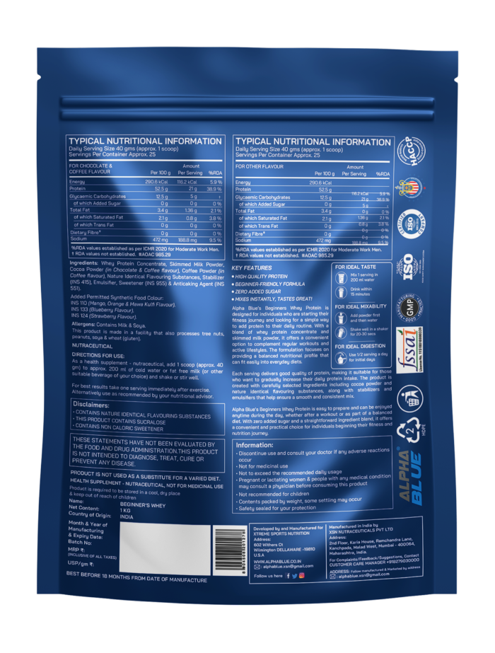 Beginner's Whey Protein Alpha Blue