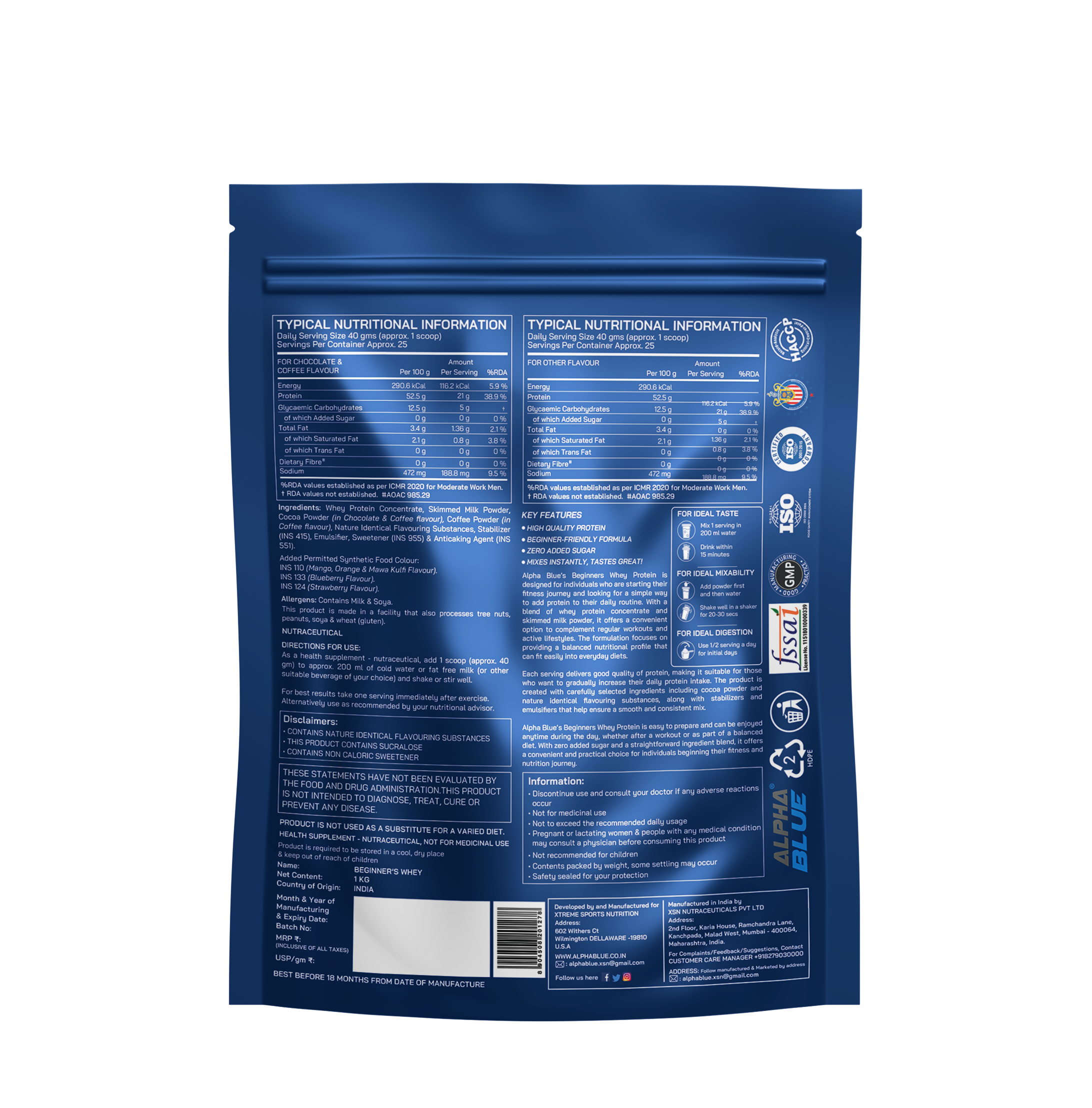 Beginner's Whey Protein Alpha Blue